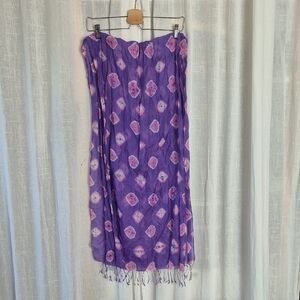 Large Silk Purple Patterned Women's Scarf